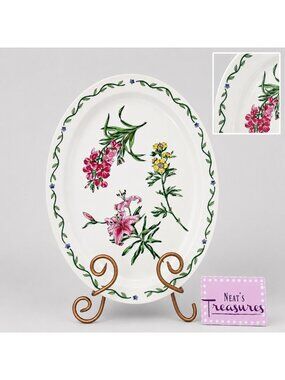 International China Company TERRACE BLOSSOMS Floral Stoneware Oval 13" Platter